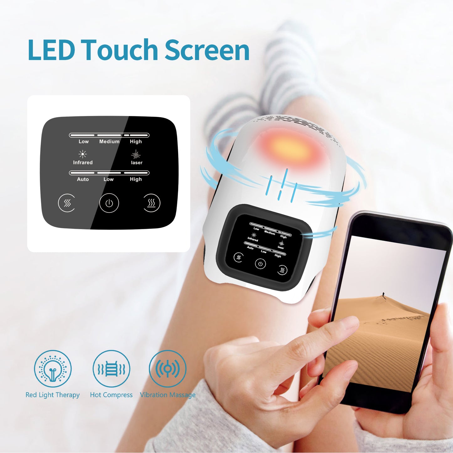 Smart Knee Massager – Heat, Vibration & Infrared Relief